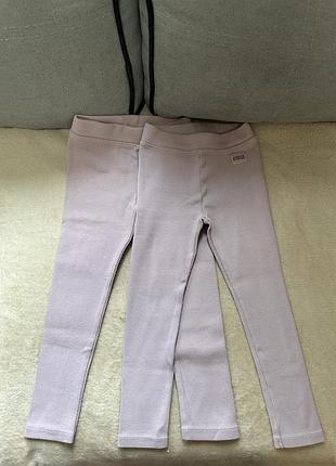 Легінси лосини 2 пари для дівчинки zara рожеві коттон 104 3-4 роки
