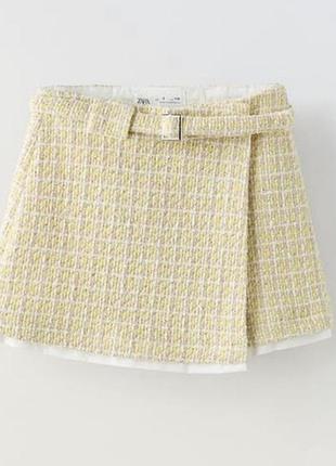 Твідова спідниця/юбка на запах zara для дівчинки 9-10 років.
