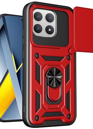 Чехол fiji camera defence для poco f8 pro бампер с защитой камеры и подставкой red