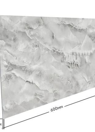 Стінова самоклеюча рет плитка онікс сірий 600*300*2 mm