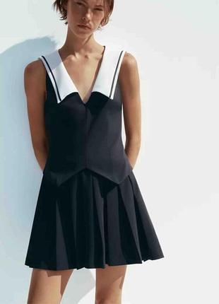 Новеньке трендове плаття з комірчиком від zara (є фото на тілі)