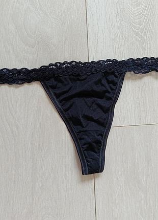 Черные трусики ажурные стринги кружевные бикини кружные танга sloggi s c 8 36 44