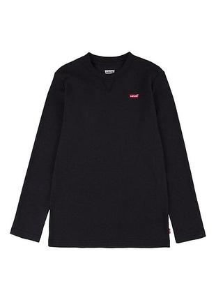 Вафельний лонгслів термоджерсі levi's® thermal tee для хлопчика чорний (892 pvu black (128 (8a))
