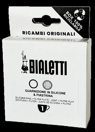 Набір bialetti 1 cup moka express, ущільнювач + фільтр для гейзерної кавоварки