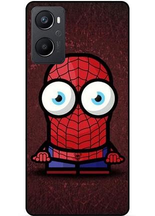Силиконовый бампер чехол для oppo a96 с рисунком миньон человек паук spider man