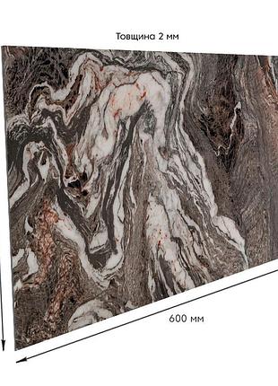 Стінова самоклеюча рет плитка коричневий мармур 600*300*2 mm