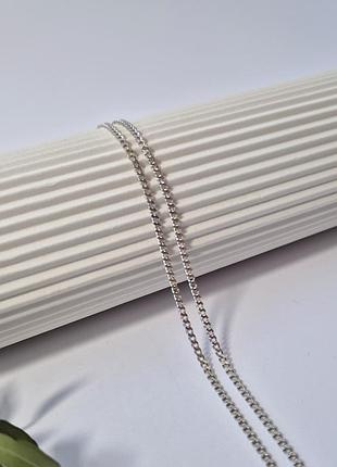 Серебряная цепочка панцирь 40 см серебро 925 пробы родированное pd60rod 3.72г