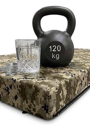 Матрас на армейскую кровать 70 х 190см водостойкий. матрас переносной 100мм топпер для дома, дачи, раскладушки, кровати. пиксель
