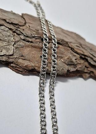 Серебряная черненная цепочка цепь плоский бисмарк 50 cм 12.08г серебро 925 пробы черненное л11