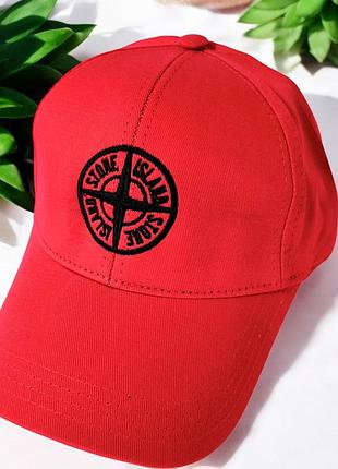 Бейсболка кепка stone island lux красный/ мужская и женская кепка 2br-s