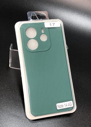 Чехол силиконовый для телефона xiaomi redmi note 14(4g) 163mm global version silicone orig full №17 dark green 4you