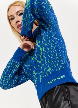 Свитер женский, джемпер с анималистическим принтом house of holland