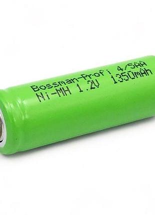 Аккумулятор промышленный bossman 4/5aa 1.2v ni-mh 1350mah (с контактами под пайку)