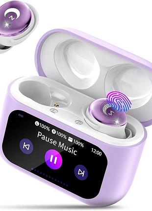 Vekj l8 pro - беспроводные наушники с умным сенсорным экраном, bluetooth 5.4, микрофон с шумоподавлением. цвет - розовый