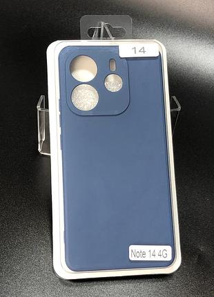Чохол силіконовий для телефону xiaomi redmi note 14 (4g) 164 mm europe version silicone orig full no14 dark blue 4you