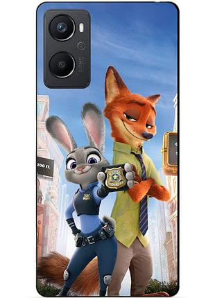 Силиконовый чехол бампер для oppo a96 с рисунком джуди зверополис zootopia