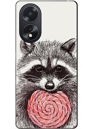 Силіконовий чохол бампер для oppo a18 з малюнком єнот