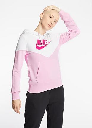 Худі жіноче nike w nsw hrtg біло рожеве толстовка