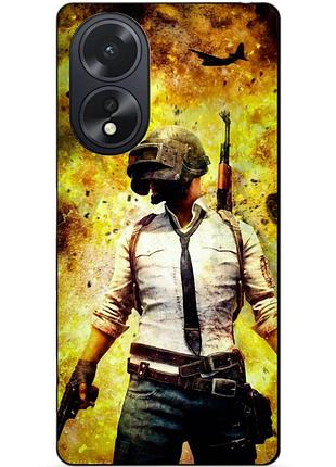 Силиконовый чехол бампер для oppo a18 с рисунком пабг puвg