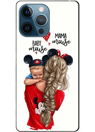 Силиконовый чехол бампер для iphone 12 pro max с рисунком мама и малыш