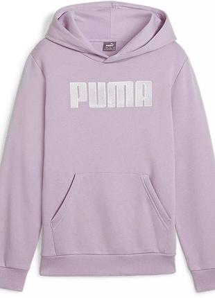 Худи puma mass merchants на флисе с капюшоном детская розовый (531183 pink lav25 (l (11-12 years) )
