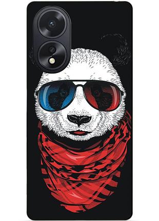 Силиконовый чехол бампер для oppo a18 с рисунком панда