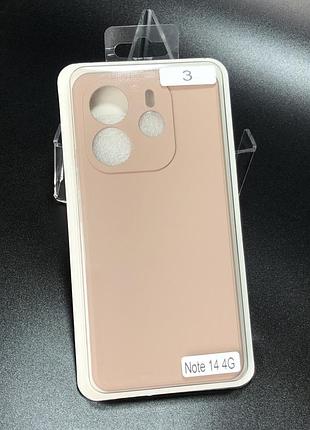 Чехол силиконовый для телефона xiaomi redmi note 14(4g) 163mm global version silicone orig full №3 pink sand 4you