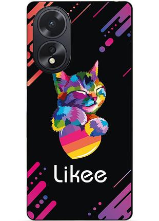 Силиконовый чехол бампер для oppo a18 с рисунком likee лайки