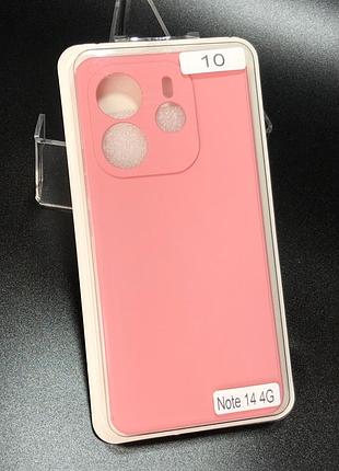 Чехол силиконовый для телефона xiaomi redmi note 14(4g) 163mm global version silicone orig full №10 pink 4you