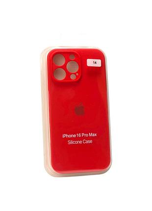 Чехол силиконовый для iphone 16promax silicone case orig full camera №14 red 4you