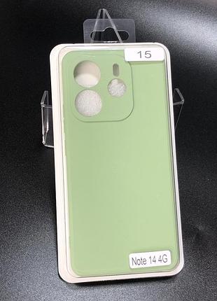 Чехол силиконовый для телефона xiaomi redmi note 14(4g) 164mm europe version silicone orig full №15 green 4you