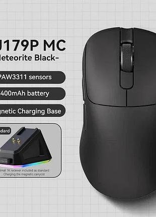 Мышь игровая ajazz aj179p mc 12000dpi/paw3311/wireless/bluetooth черный