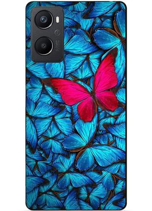Силиконовый чехол бампер для oppo a96 с рисунком мотыльки бабочки