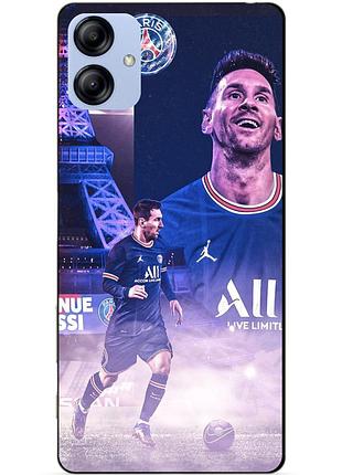 Силіконовий бампер чохол для samsung a04e з малюнком messi psg