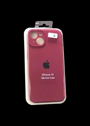 Чехол силиконовый для iphone 14 silicone case orig full camera №63 plum 4you