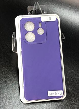 Чехол силиконовый для телефона xiaomi redmi note 14(4g) 164mm europe version silicone orig full №13 violet 4you