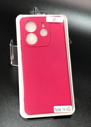 Чехол силиконовый для телефона xiaomi redmi note 14(4g) 163mm global version silicone orig full №2 rose red 4you