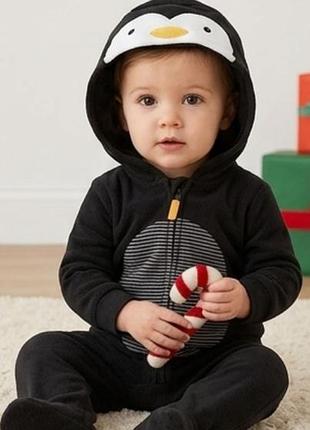 Флісовий чоловічок ромпер комбінезон картерс carters пінгвін