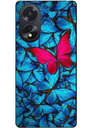 Силиконовый чехол бампер для oppo a18 с рисунком мотыльки бабочки
