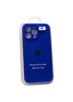 Чохол силіконовий для iphone 16promax silicone case orig full camera no48 indigo 4you