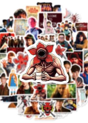 Набір стікерів дивні дива (stranger things), вінілові наклейки для різних поверхонь (50 шт.)