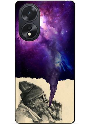 Силиконовый чехол бампер для oppo a18 с рисунком дед космос галактика