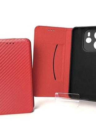 Чехол книжка для телефона xiaomi redmi note 14(4g) 163mm global version fiber на магните с функцией подставки и карманом для карт