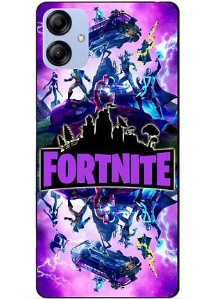 Силиконовый бампер чехол для samsung a04e с рисунком fortnite marvel