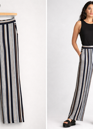 Широкие брюки marc cain striped midiight
