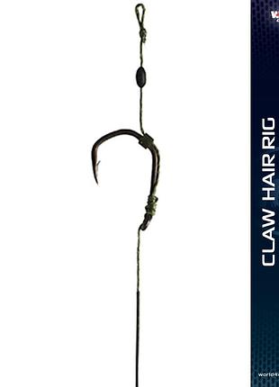 Готовый поводок в оплетке w4c с волосом claw hair rig, крючок claw № 8