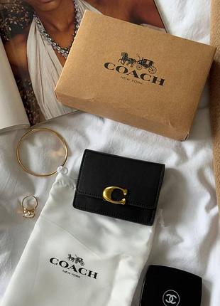 Coach bandit card case black/gold