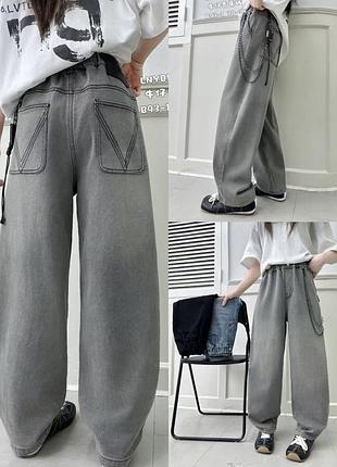 Модні підліткові широкі джинси багі baggy 164
