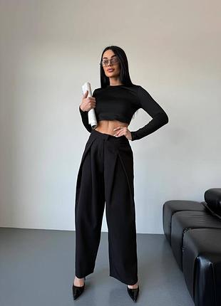 Стильні брюки палаццо висока посадка