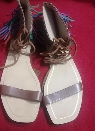 Женские кожаные босоножки сандалии zara camel 37 р.